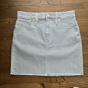 Madewell Classic Gingham Denim Skirt Sz 29